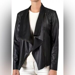 Mote Women's Lightweight Soft Faux Suede Zip Up Drape Jacket
Black Foil
